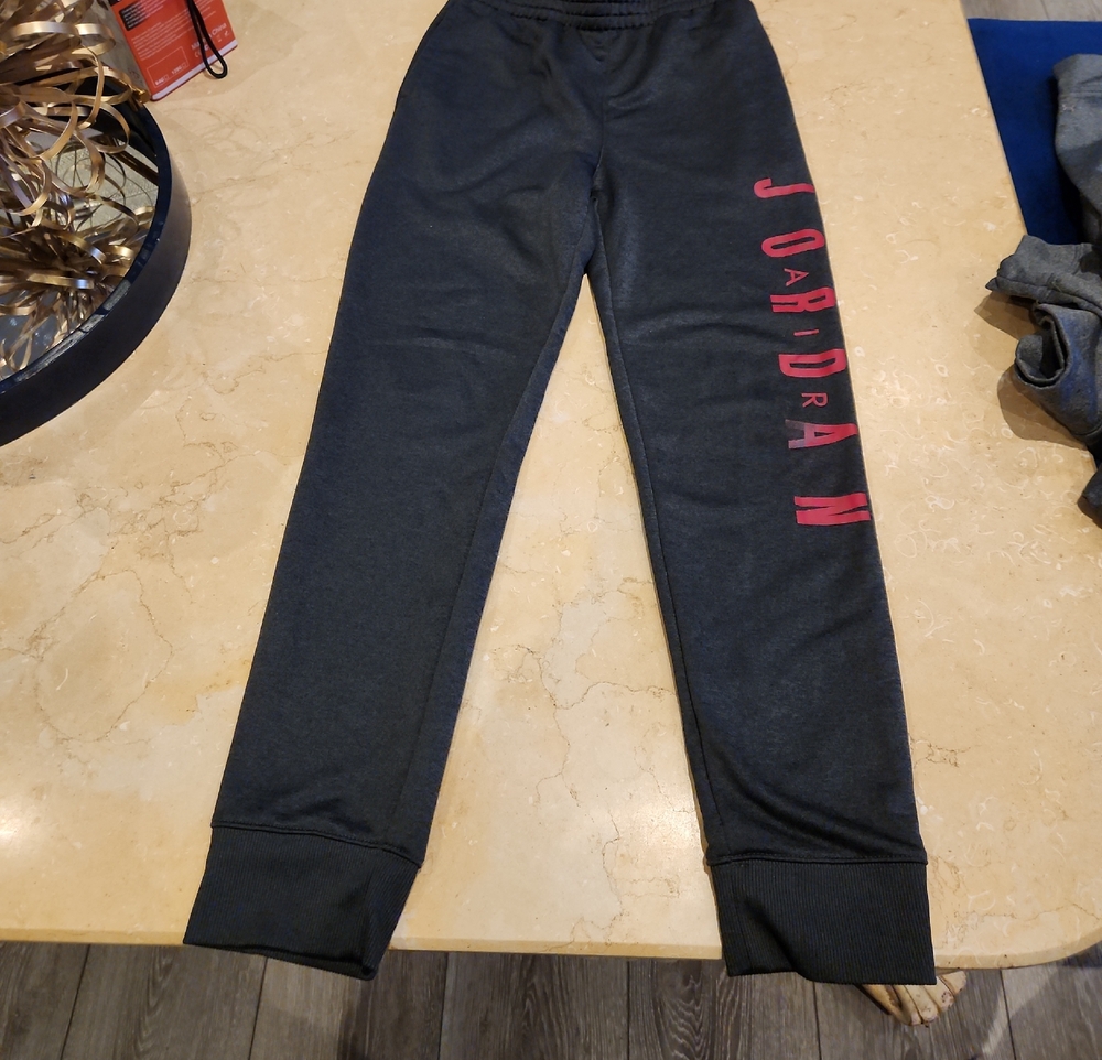 Jordan Black Sweatpants with Red Side Script